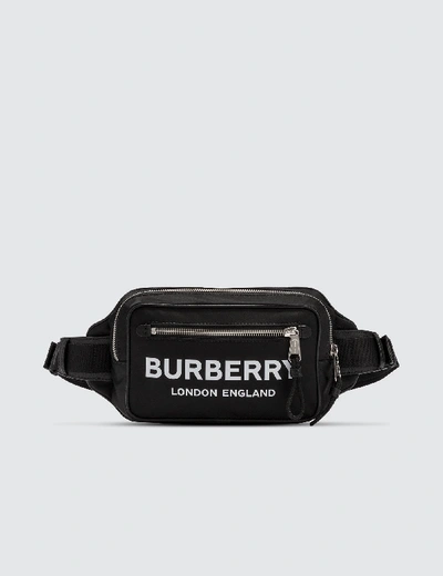 Burberry Medium Logo Print Econyl Cannon Bum Bag In Black