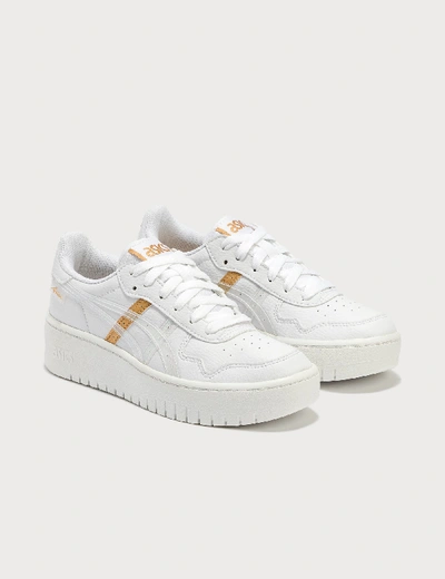 Asics Japan S Platform Sneakers In White,gold