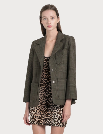 Ganni Two-button Suiting Jacket In Kalamata