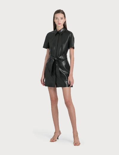 Nanushka Halli Vegan Leather Mini Dress In Black