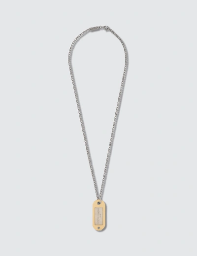 Maison Margiela Logo Dogtag Necklace In Silver