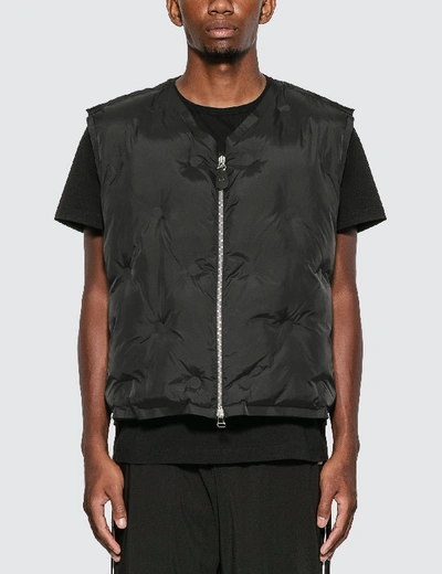 Maison Margiela Nylon Padded Waistcoat In Black