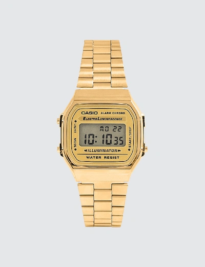 Casio Men's Digital Vintage Gold-tone Stainless Steel Bracelet Watch 39x39mm A168wg-9mv