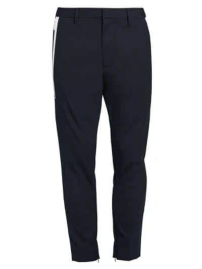 Dsquared2 Stretch Tencho Wool-blend Skinny Pants In Navy