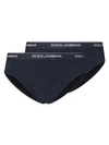 Dolce & Gabbana Day By Day 2-pack Stretch Cotton Briefs In Navy