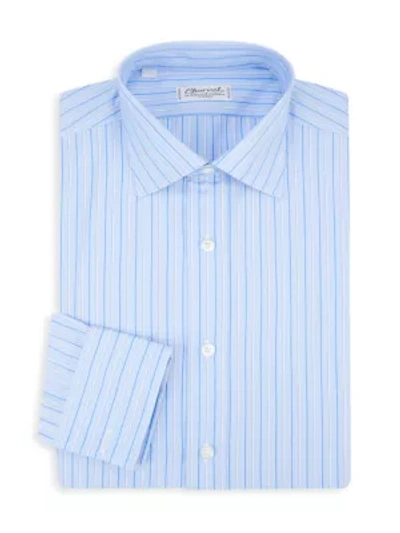 Charvet Narrow Stripe Cotton Dress Shirt In Blue