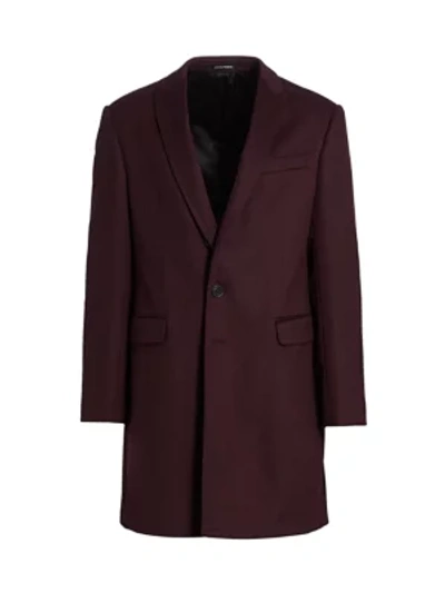 Emporio Armani Wool & Cashmere Coat In Purple