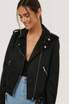 ANIKA TELLER X NA-KD Faux Suede Jacket Black