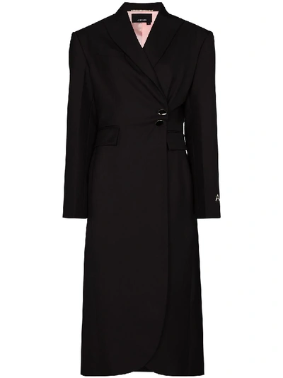 Anouki Wraparound Mid-length Coat In Black