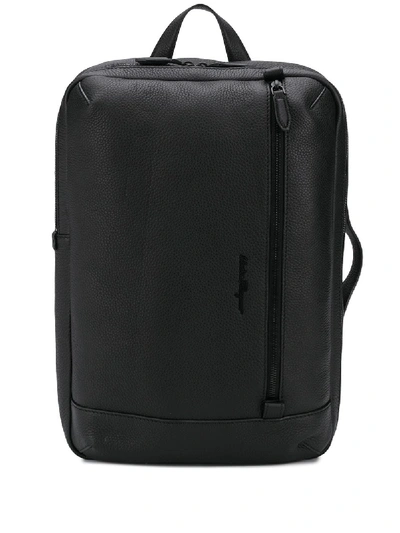 Ferragamo Hybrid Grained Leather Backpack In Black