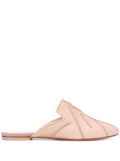 Anna Baiguera Annaflex Stitching-embellished Mules In Pink