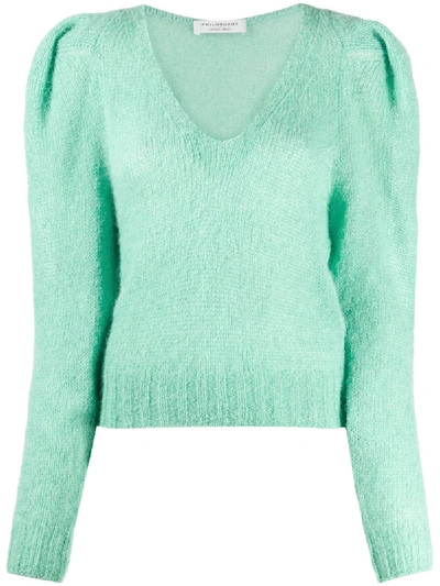 Philosophy Di Lorenzo Serafini Puff Sleeve Jumper In Blue