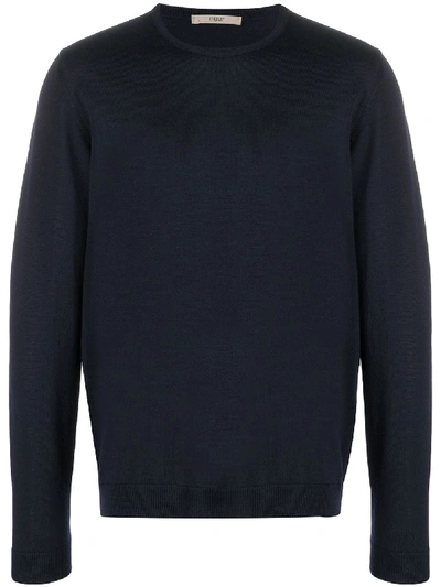 Nuur Long-sleeve Fitted Jumper In Blue