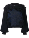 Valentino Embroidered Wool Jumper In Blue
