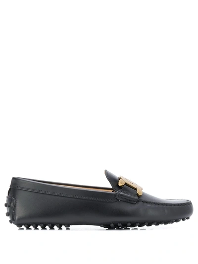 Tod's Kate Gommino Smooth Leather Loafers In Black