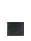 Ferragamo Leather Fold-over Wallet In Black