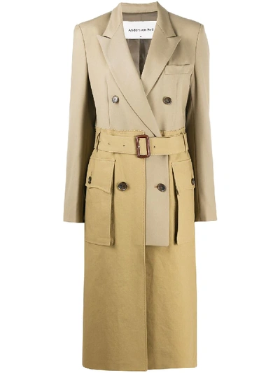 Andersson Bell Jacket Trench Mixed Coat In Green
