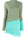 ANDERSSON BELL ASYMMETRICAL COLOR BLOCKING SWEATER