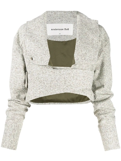 Andersson Bell Tia Cropped Wrap Jacket In Grey