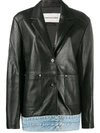 ANDERSSON BELL MOLLY DENIM LAYERED LEATHER JACKET