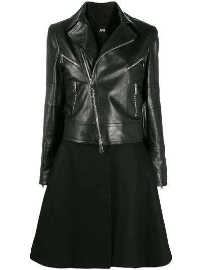Neil Barrett Biker-style Layered Coat In Black