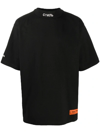 Heron Preston Стиль Embroidered T-shirt In Black