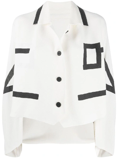 Issey Miyake Knitted Monochrome Blouse In Weiss
