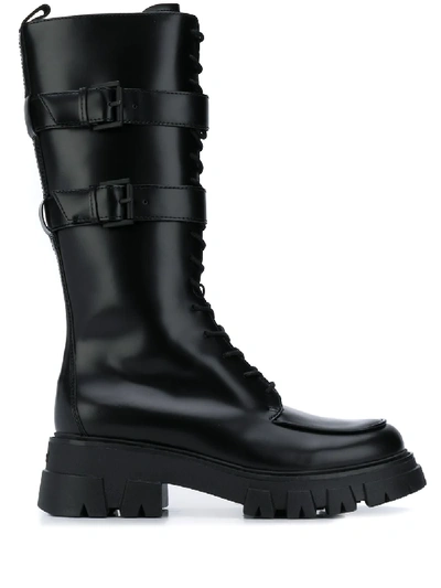 Ash Loft Black Leather Boots