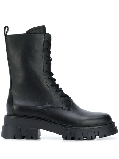 Ash Liam Anphibian Boots W/ Side Zip In Black