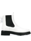 Off-white Logo-patch Chelsea Boots In White,black