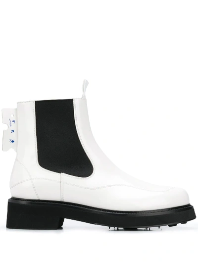 Off-white Logo-patch Chelsea Boots In White