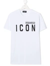 Dsquared2 Teen Logo-print Cotton T-shirt In White