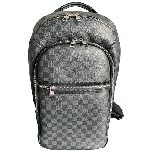 Pre-Owned Louis Vuitton Michael Backpack Black Cloth Bag | ModeSens