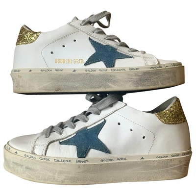 Pre-owned Golden Goose Hi Star White Leather Trainers