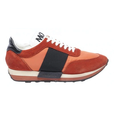 Pre-owned Moncler Orange Leather Flats