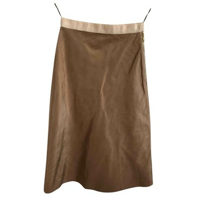 Pre-owned Chloé Silk Mid-length Skirt In Beige