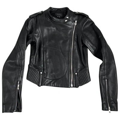 Pre-owned Theory Black Leather Jacket