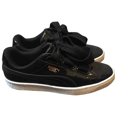Pre-owned Puma Patent Leather Trainers In Black