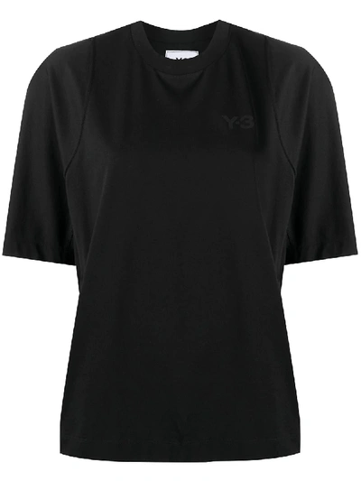 Y-3 Panelled Logo Cotton T-shirt In Black