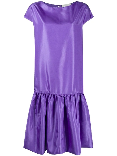 Loulou Tiered Midi Dress In Purple