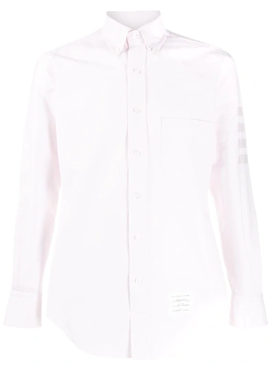 Thom Browne Satin Weave 4-bar Shirt In Pink