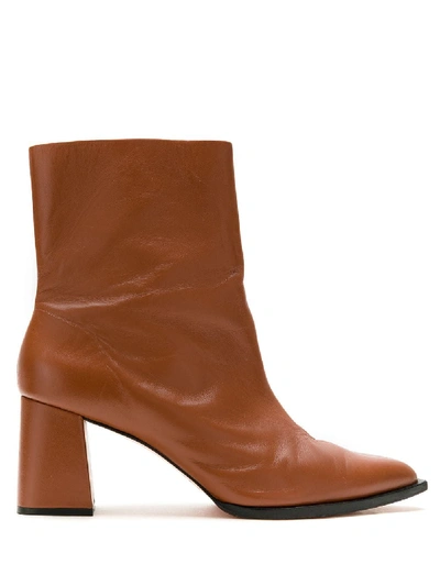 Nk Lie Leather Boots In Brown