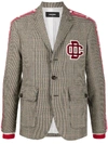 DSQUARED2 HOUNDSTOOTH VARSITY WOOL BLAZER