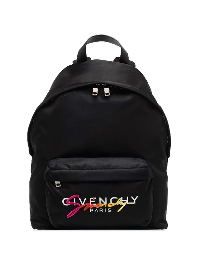 Givenchy Black Urban Sunset Signature Logo Print Backpack