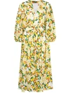 BORGO DE NOR MIA LEMON-PRINT BRODERIE ANGLAISE DRESS