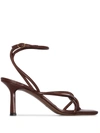 NEOUS ANKLE STRAP 80MM LEATHER SANDALS