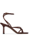 Neous Ankle Strap 80mm Leather Sandals In Brown
