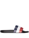 MONCLER BASILE TRI-STRIPE SLIDES