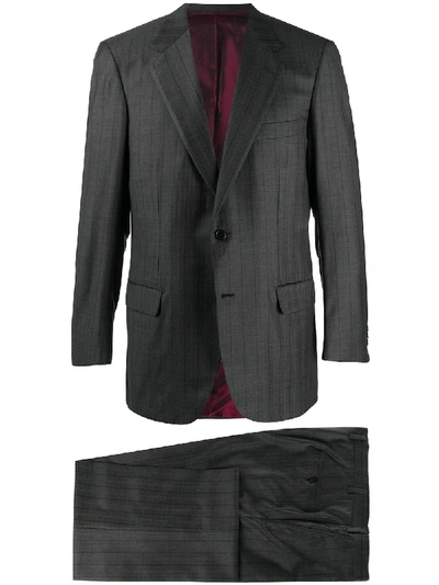 Brioni Striped Two-piece Suit In Grey