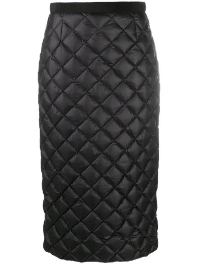 Moncler Feather-down Quilted Pencil Skirt In Black